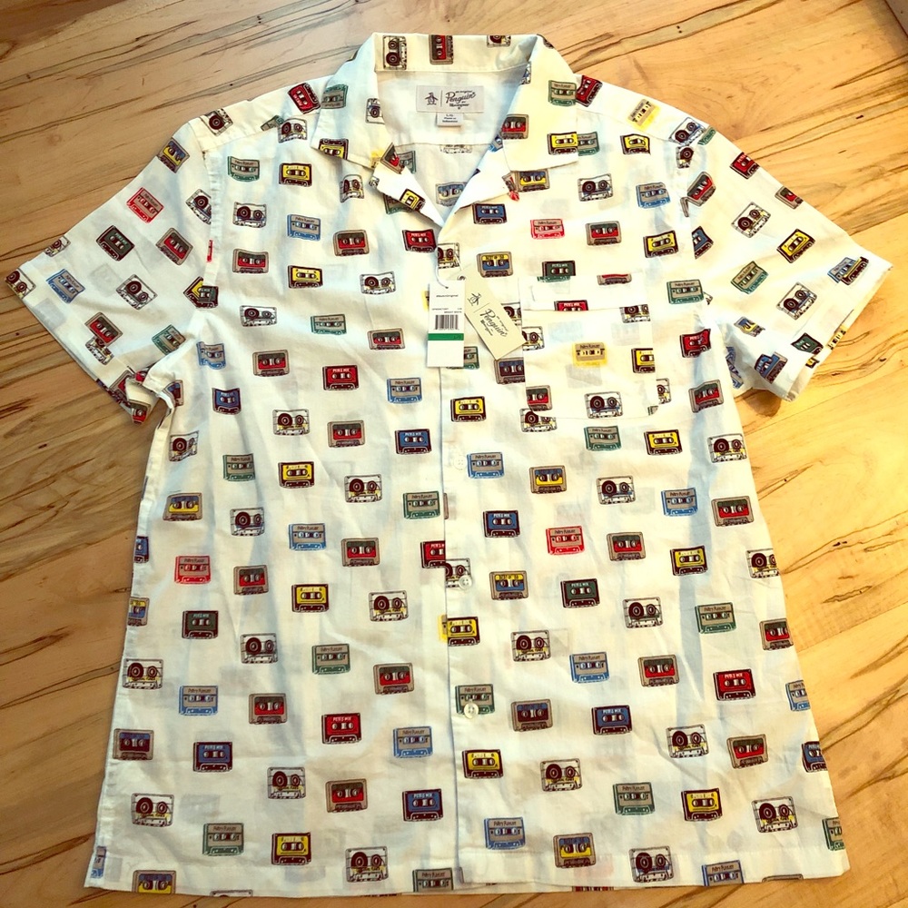 Penguin Cassette-Tape Button Up